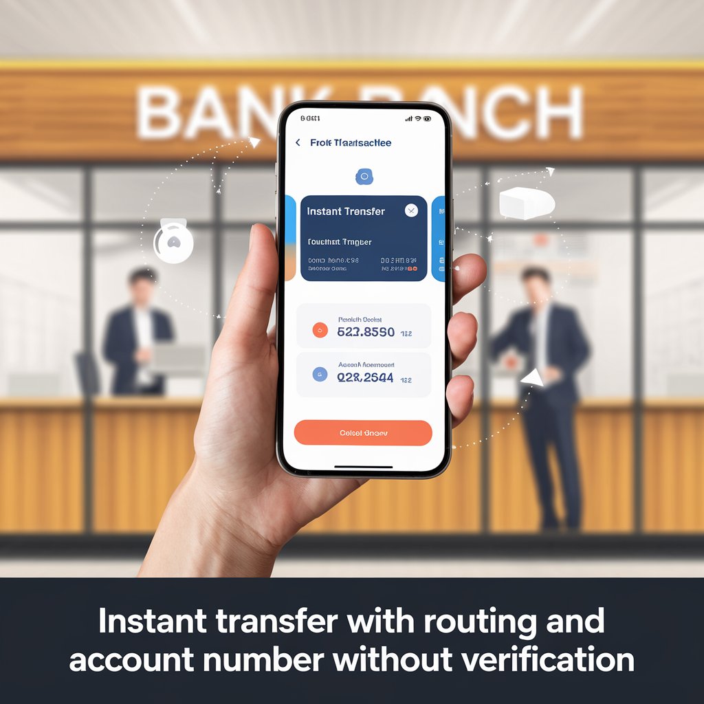 Instant Transfer with Routing and Account Number without Verification